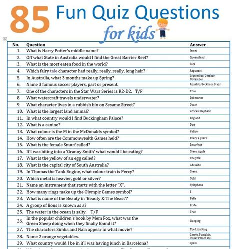 fun quiz questions with answers