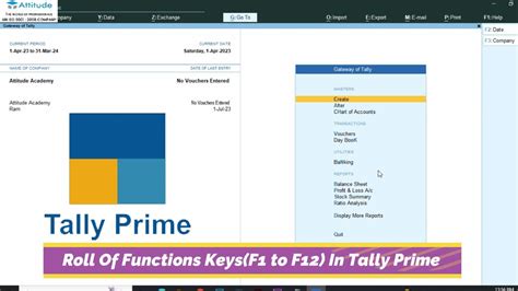 function keys in tally prime