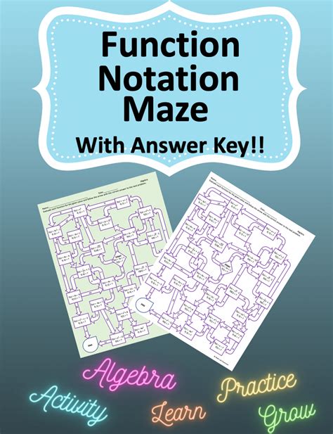 function notation maze worksheet answer key