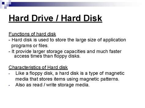 function of hard drive in computer