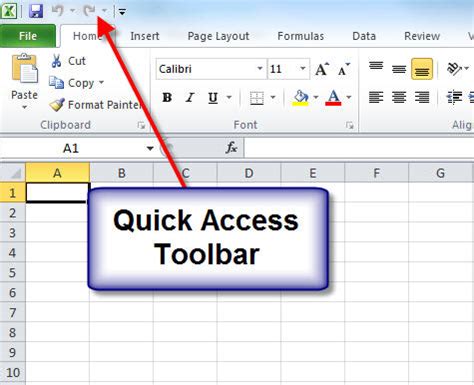 function of quick access toolbar in ms excel