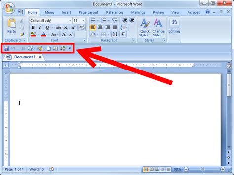 function of quick access toolbar in ms word