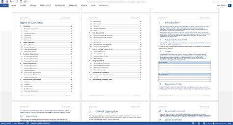 functional requirements template word