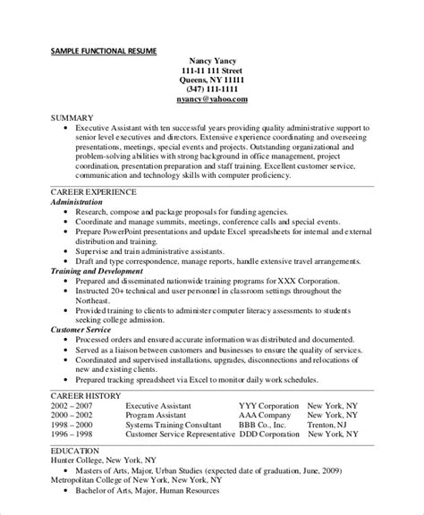 functional resume example pdf