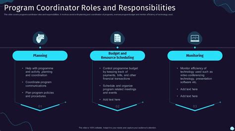 functions of a program coordinator
