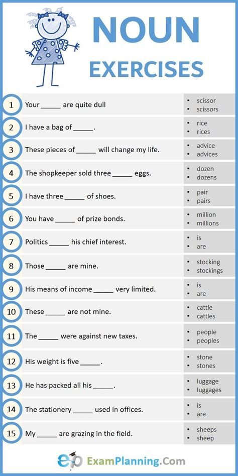 functions of nouns exercises with answers pdf
