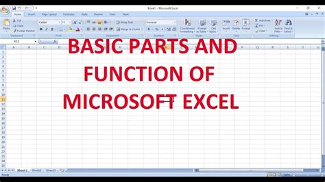 functions of the parts of microsoft excel