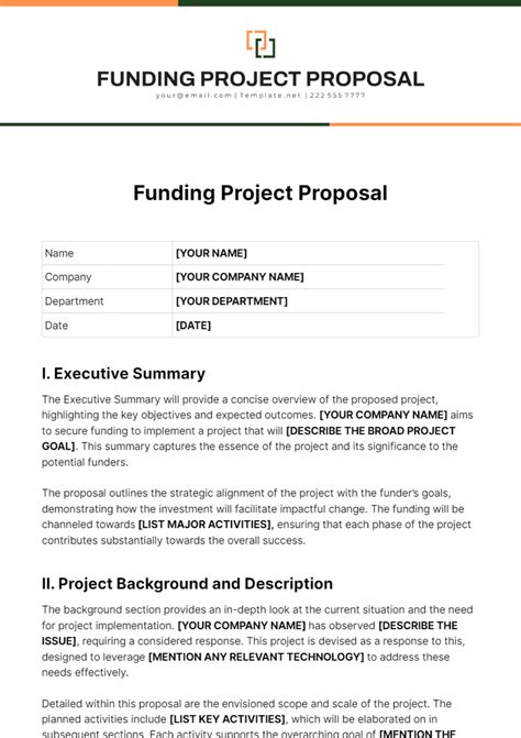 funding project proposal format