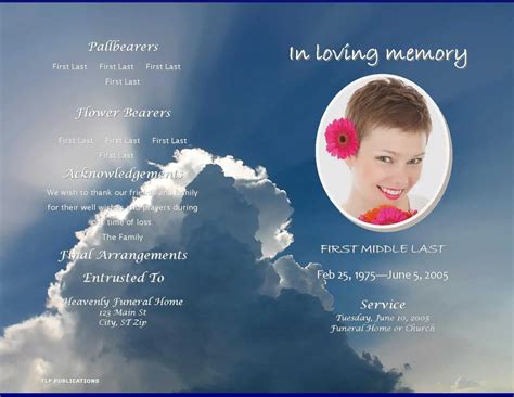 funeral program template in word