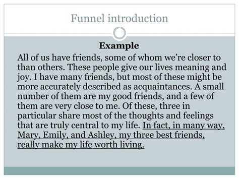 funnel method introduction example