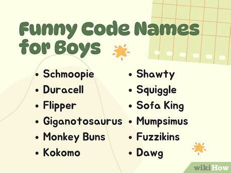 funny code names for boy