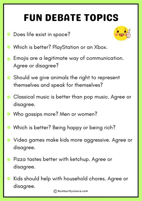 funny debate topics for students in school