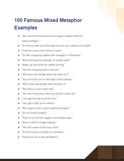 funny mixed metaphor examples sentences