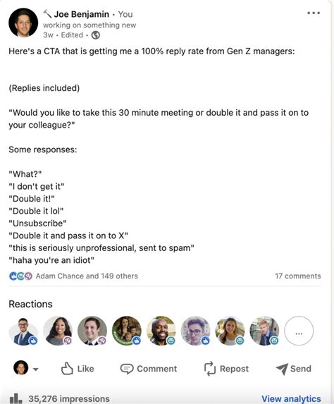funny things to post on linkedin