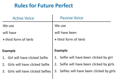 future perfect continuous active and passive voice examples with answers
