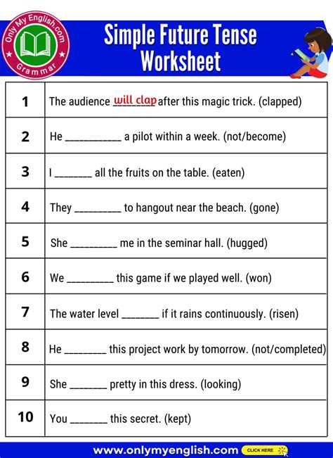 future tenses exercises with answers