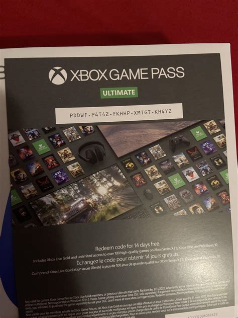 game pass ultimate free trial code