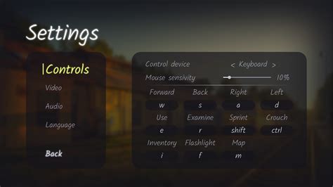 game settings example