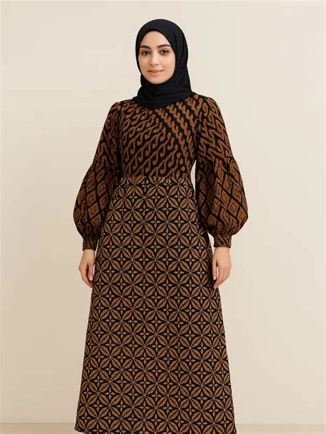 gamis lengan balon stylish