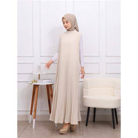 gamis maxi plisket modern