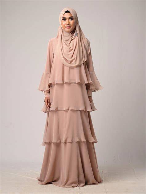 gamis ruffle layer modern