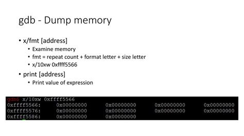 gdb print memory address of variable