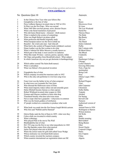 general knowledge quiz questions and answers 2024