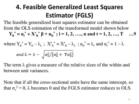 generalized least squares estimator