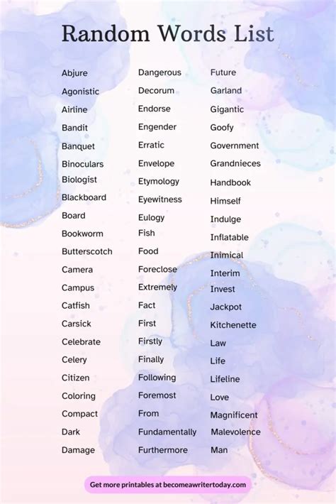 generate 200 random words
