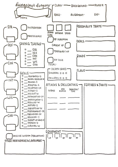 generate a character sheet