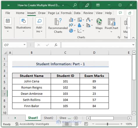 generate multiple word documents from excel data