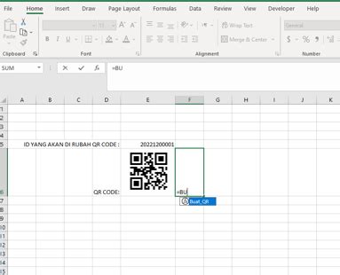 generate qr code di excel