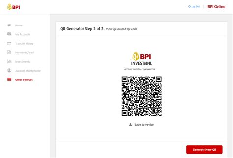 generate qr code in bpi