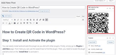 generate qr code wordpress