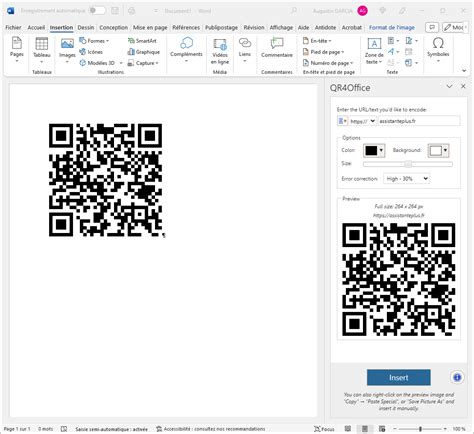 generating qr code in word