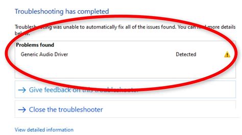generic audio driver problem