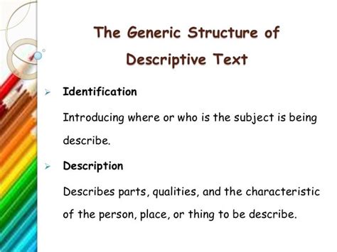 generic structure of descriptive texts