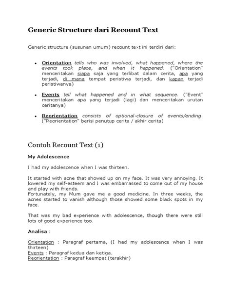 generic structure of recount text pdf