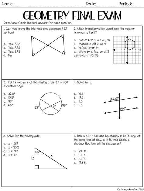 geometry practice questions pdf