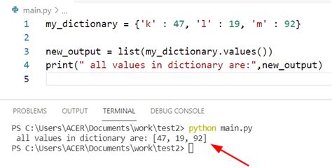 get all values in dictionary python as list