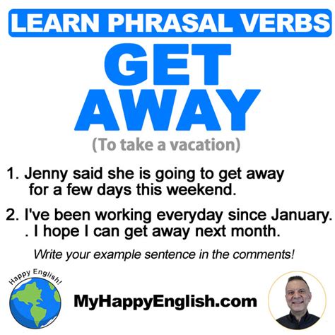 get away meaning in english with example