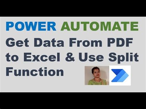 get data from pdf to excel power automate