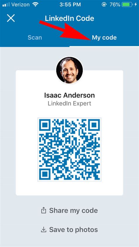 get qr code for linkedin page