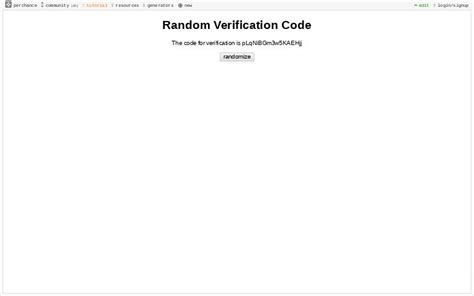 getting random verification codes