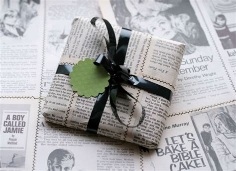 gift wrap with newspaper