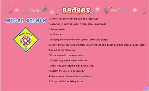 girl scout water safety badge requirements