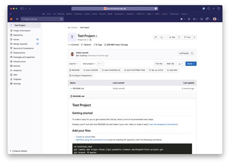 gitlab project documentation