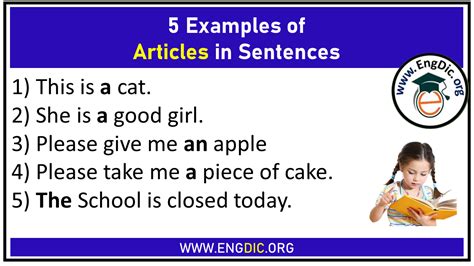 give 5 examples of articles