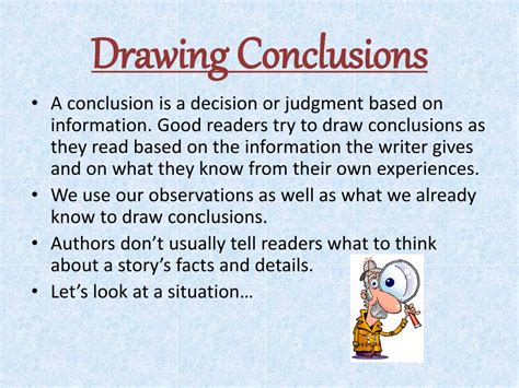 give an example of drawing conclusions