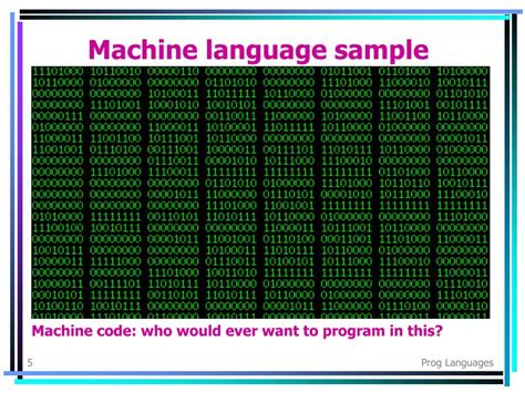 give example of machine language